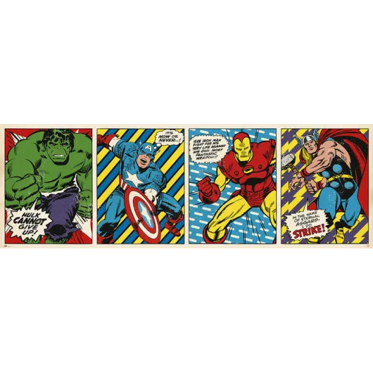 POSTER PUERTA MARVEL COMICS TRIPTICO