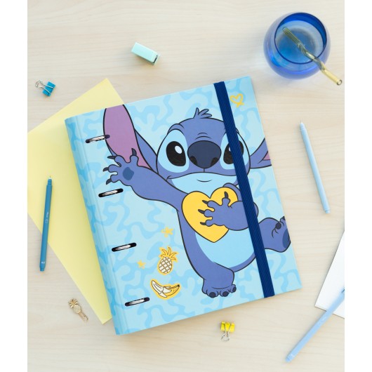 CARPETA 4 ANILLAS PREMIUM DISNEY STITCH TROPICAL