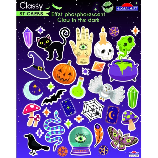 PEGATINAS CLASSY HALLOWEEN BRILLO EN LA OSCURIDAD