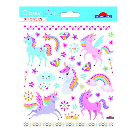 PEGATINAS CLASSY DIAM UNICORNIOS STRASS