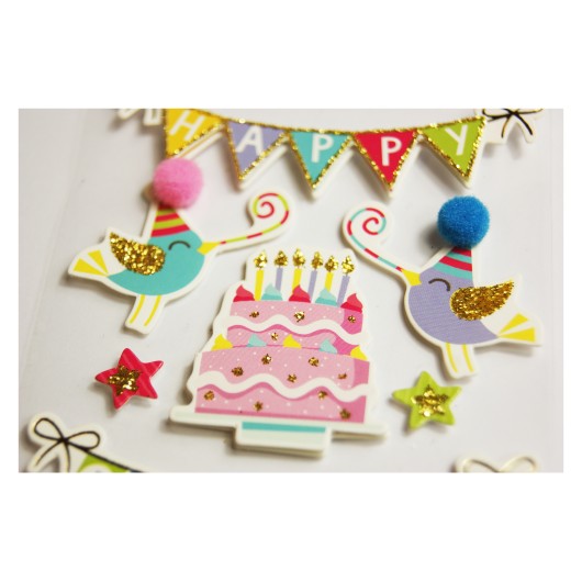 PEGATINAS SCENY SCRAP & DECO HAPPY BIRTHDAY RELIEVE