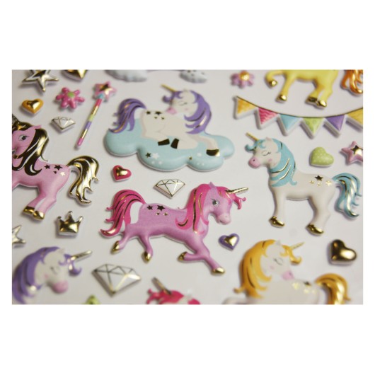 PEGATINAS TWEENY FOAMY UNICORNIOS GOLD
