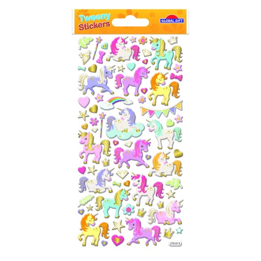 PEGATINAS TWEENY FOAMY UNICORNIOS GOLD