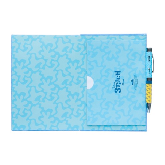 CUADERNO TAPA FELPA A5 PREMIUM CON BOLIGRAFO PROYECTOR DISNEY STITCH TROPICAL