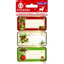 RED AND GREEN DECORATION CHRISTMAS LABELS
