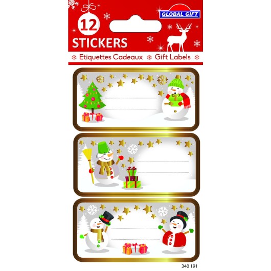 CHRISTMAS LABELS SNOWMEN