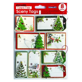 STICKERS SCENY TAG CHRISTMAS PINES