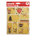 STICKERS SCENY TAG CHRISTMAS SCANDINAVIAN STYLE KRAFT