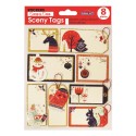 STICKERS SCENY TAG CHRISTMAS DECO GLITTER