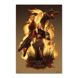 GAME OF THRONES HOUSE OF THE DRAGON FIRE AND BLOOD POSTER