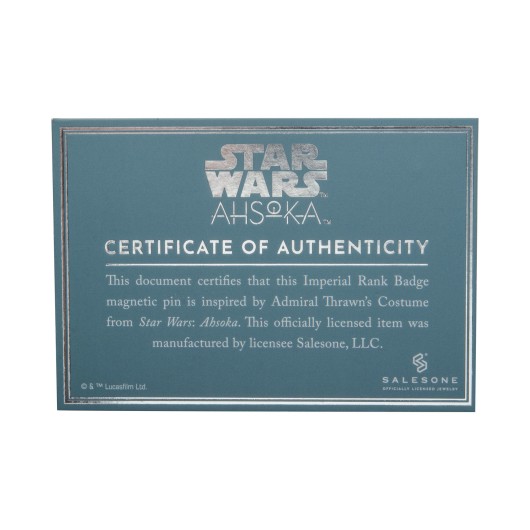 STAR WARS AHSOKA ADMIRAL THRAWN RANK BADGE PIN
