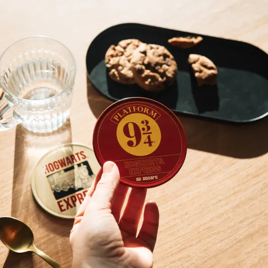 SET OF 2 HARRY POTTER PLATFORM 9 3/4 COASTERS