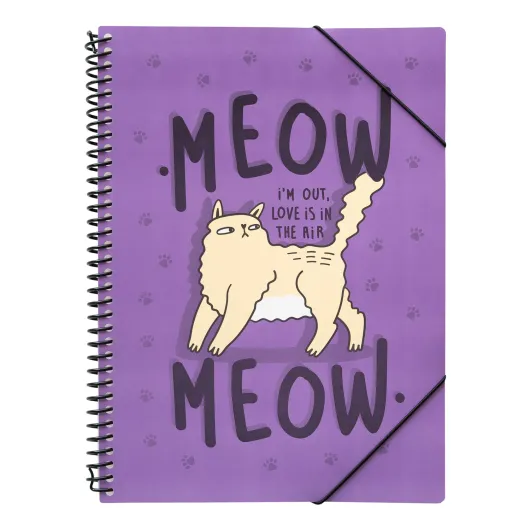 MEOW MEOW WEIRD CATS BINDER WITH PLASTIC SLEEVES
