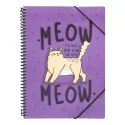 MEOW MEOW WEIRD CATS BINDER WITH PLASTIC SLEEVES