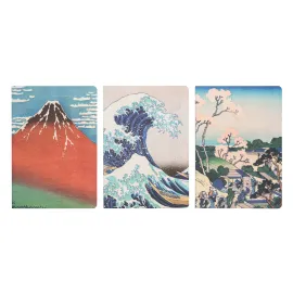 THE GREAT WAVE OF KANAGAWA HOKUSAI PACK OF 3 A5 NOTEBOOKS 2