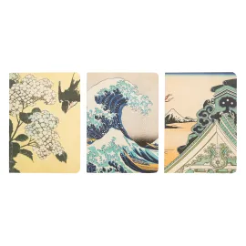 THE GREAT WAVE OF KANAGAWA HOKUSAI PACK OF 3 A6 NOTEBOOKS 2