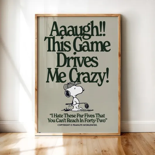 POSTER SNOOPY THIS GAME DRIVES ME CRAZY