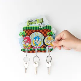 COLGADOR DE LLAVES CON LLAVERO SONIC 2