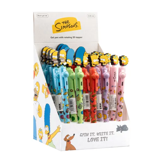 SET OF 25 THE SIMPSONS ROTATING TOPPER PENS