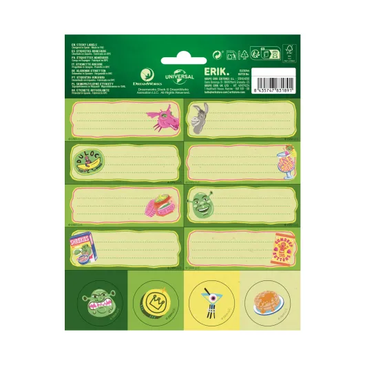 SHREK SELF-ADHESIVE LABELS