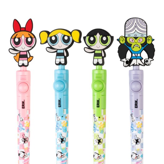 SET OF 20 THE POWERPUFF GIRLS ROTATING TOPPER PENS