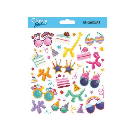 BIRTHDAY PARTY CLASSY STICKERS