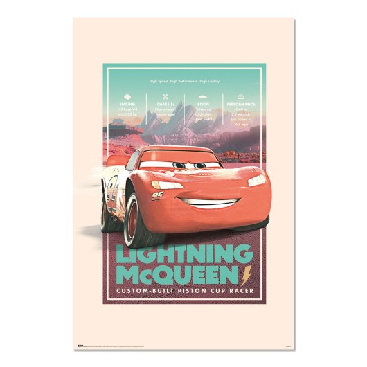 DISNEY PIXAR CARS VINTAGE POSTER