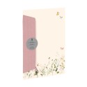 SUMMER FLOWERS DESIGN PACK 5 UNITS DL ENVELOPE + A4 SHEET PINK