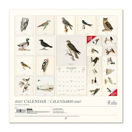 VINTAGE BIRDS 2027 30X30 CALENDAR US