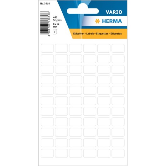 VARIO STICKERS 8X12MM WHITE