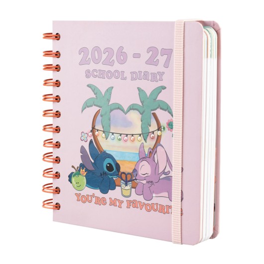 DISNEY STITCH AND ANGEL 2026/2027 DAY PER PAGE M 11 MONTHS ACADEMIC DIARY