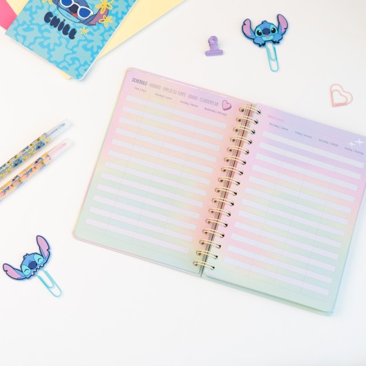 DISNEY STITCH AND ANGEL 2026/2027 WEEK TO VIEW A5 12 MONTHS ACADEMIC DIARY