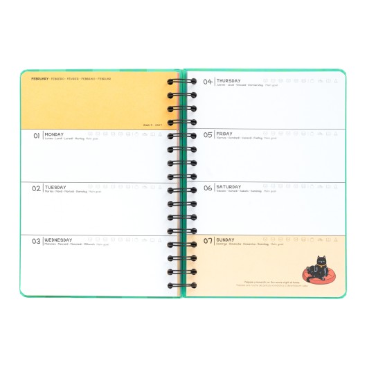 MEOW MEOW 2026/2027 WEEK TO VIEW A5 12 MONTHS ACADEMIC DIARY