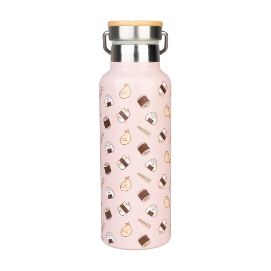 METAL BOTTLE WITH PUSHEEN SUSHI ROLL HANDLE