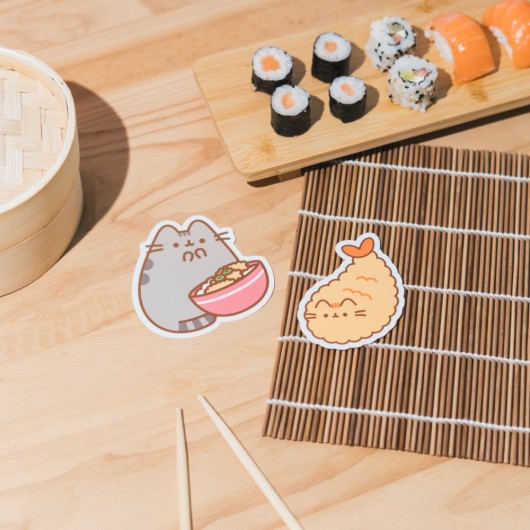 PACK OF 2 PUSHEEN SUSHI ROLL VINYL STICKERS 2