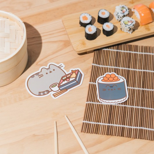 PACK OF 2 PUSHEEN SUSHI ROLL VINYL STICKERS 5