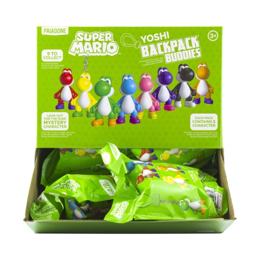 YOSHI BACKPACK BUDDIES KEYRINGS CDU 12 UNITS