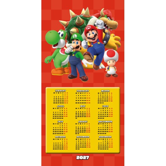 SUPER MARIO 2027 30X30 CALENDAR (PLASTIC FREE) 