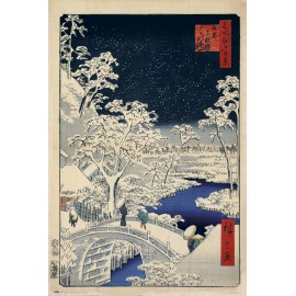 THE DRUM BRIDGE AND SUNSET HILL AT MEGURO POSTER