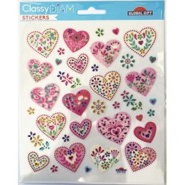 HEARTS DIAM STRASS CLASSY STICKERS