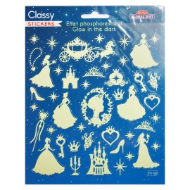 GLOW IN THE DARK PRINCESS CLASSY STICKERS