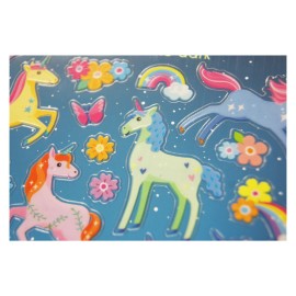 CLASSY UNICORNS COLORS GLOW IN THE DARK STICKERS