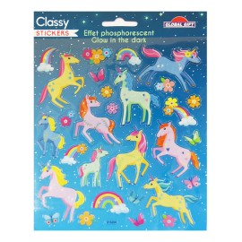 CLASSY UNICORNS COLORS GLOW IN THE DARK STICKERS 2