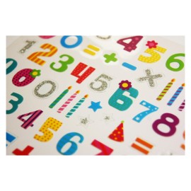 CLASSY NUMBERS COLORS GLITTER STICKERS 
