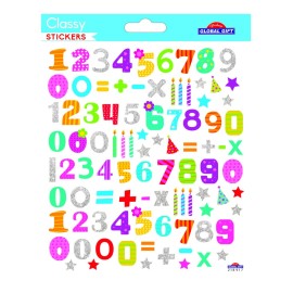 CLASSY NUMBERS COLORS GLITTER STICKERS  2