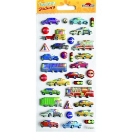 VEHICLES HOLOGRAPHIC TWEENY FOAMY STICKERS