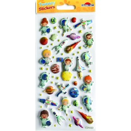 ASTRONAUTS HOLOGRAPHIC TWEENY FOAMY STICKERS