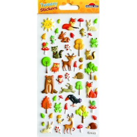 FOREST ANIMALS GLITTER TWEENY FOAMY STICKERS
