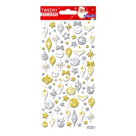 TWEENY FOAMY CHRISTMAS STICKERS GLITTER PINES DECORATION