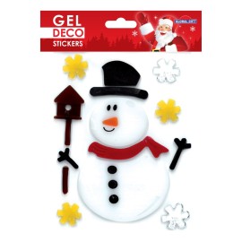 CHRISTMAS DECORATING GEL STICKERS SNOWMAN AND FLAKES